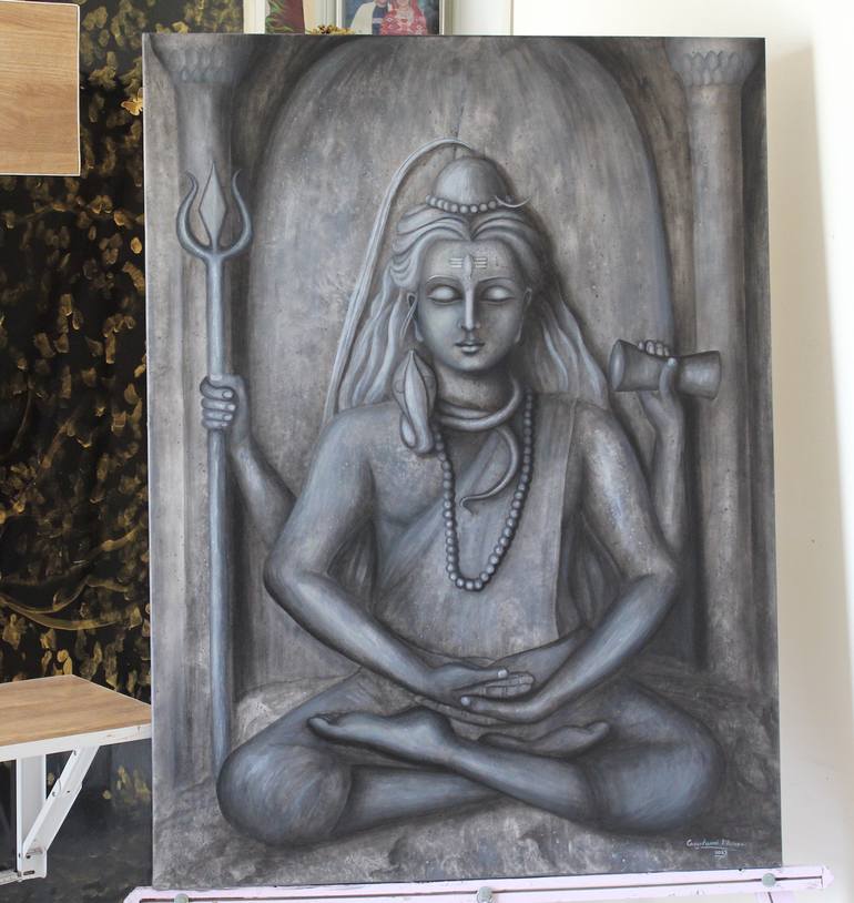 Original 3d Sculpture Religious Painting by Goutami Mishra