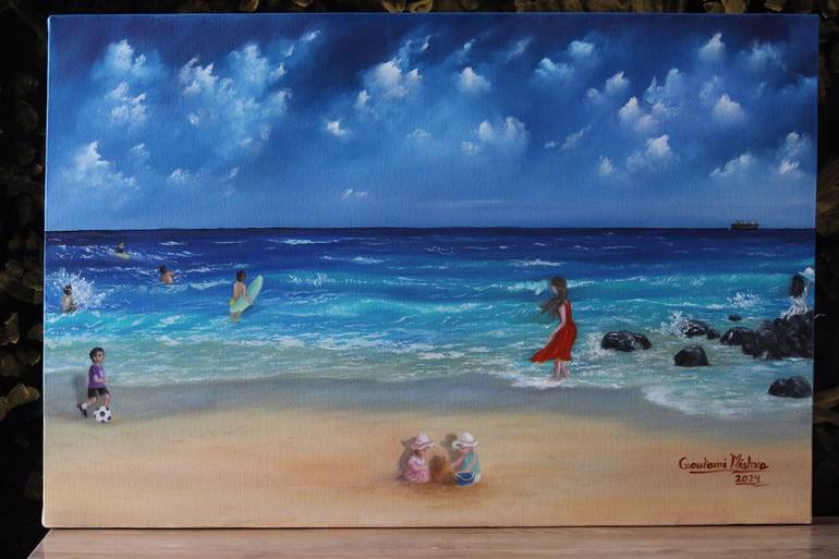 Original Figurative Seascape Painting by Goutami Mishra