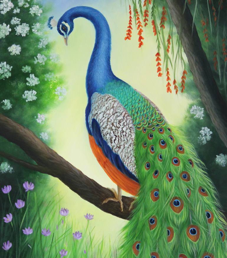 Original Impressionism Animal Painting by Goutami Mishra