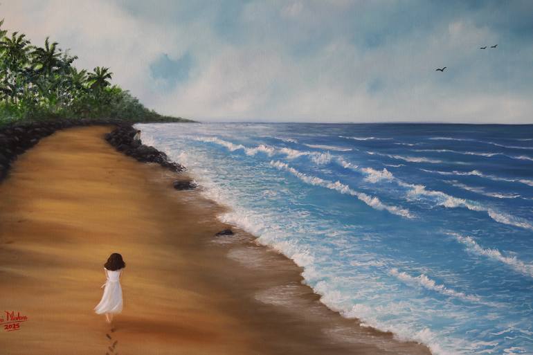 Original Impressionism Seascape Painting by Goutami Mishra