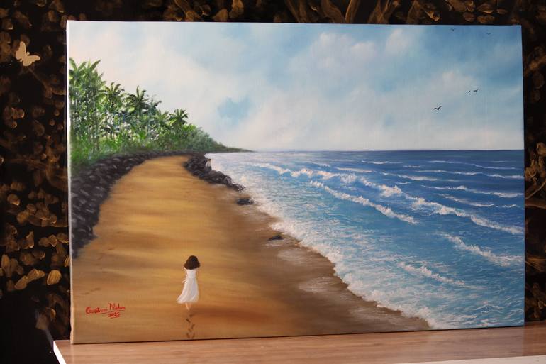 Original Impressionism Seascape Painting by Goutami Mishra
