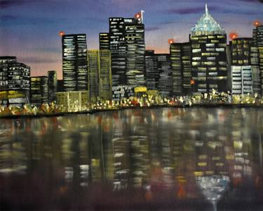 Original Photorealism Cities Paintings by Goutami Mishra