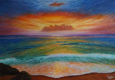 Print of Fine Art Seascape Paintings by Goutami Mishra