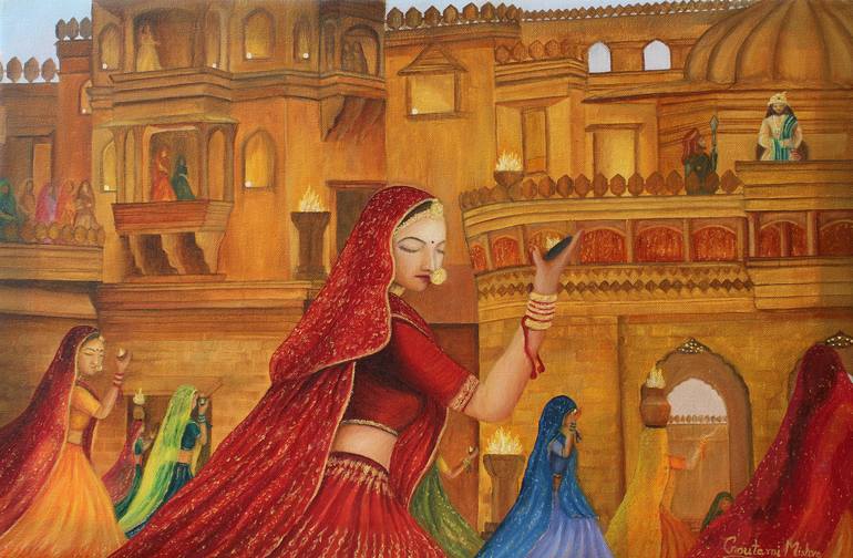 Original Figurative Performing Arts Painting by Goutami Mishra