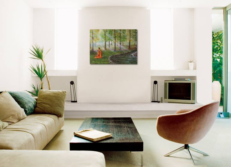 Original Figurative Landscape Painting by Goutami Mishra