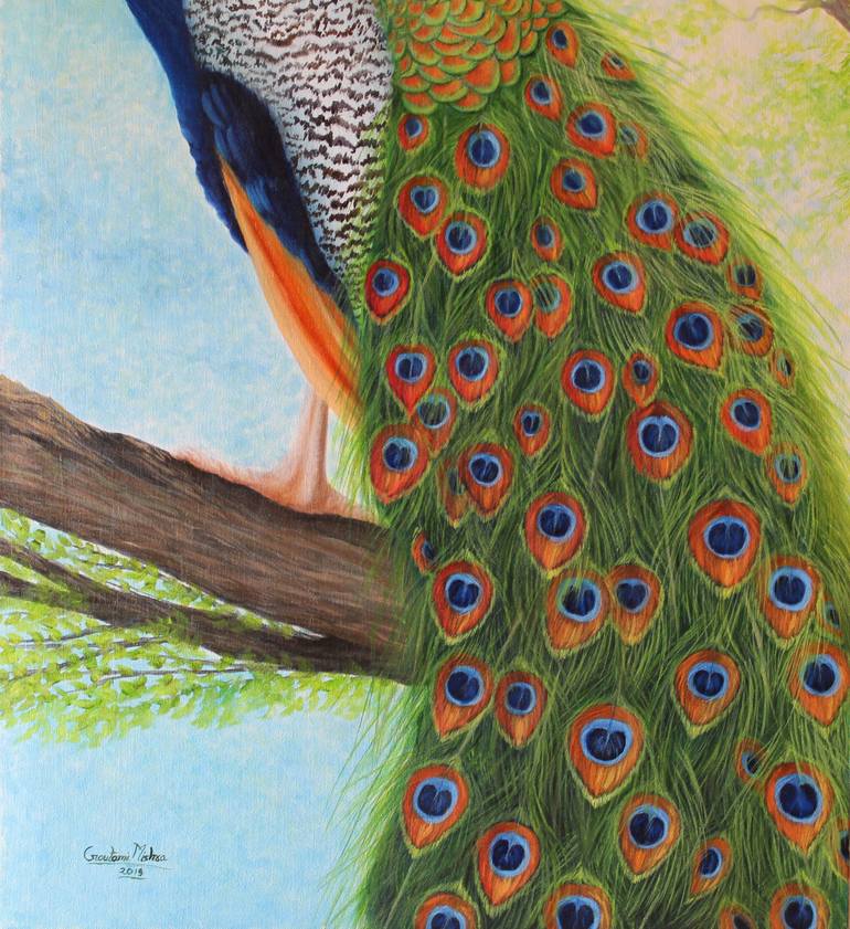 Original Art Deco Nature Painting by Goutami Mishra