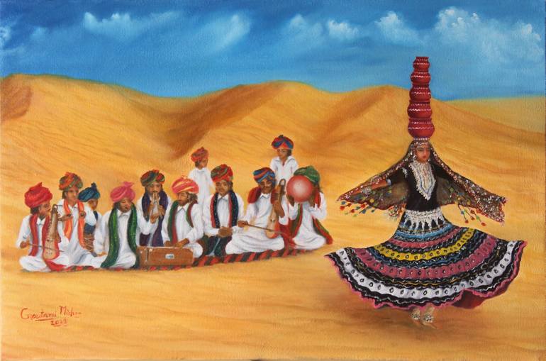 Original Figurative Culture Painting by Goutami Mishra