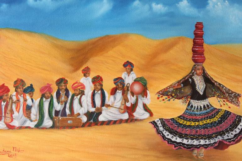 Original Figurative Culture Painting by Goutami Mishra