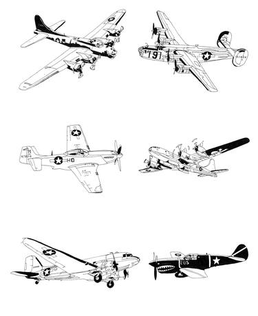 Original Illustration Airplane Drawings by Jeffrey Hoffmann