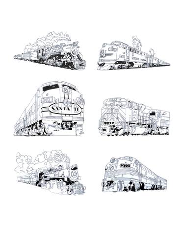 Original Illustration Train Drawings by Jeffrey Hoffmann