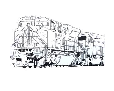 Original Train Drawings by Jeffrey Hoffmann