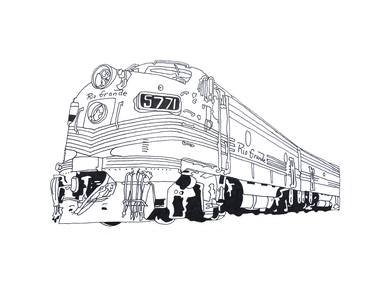 Original Train Drawing by Jeffrey Hoffmann