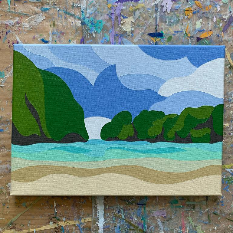 Original Abstract Seascape Painting by Zoe Hattersley