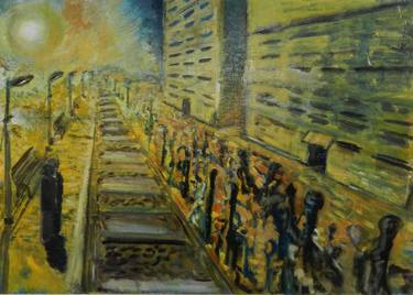 Original Expressionism Train Paintings by Lorenzo Vecchi