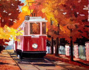 Print of Modern Train Paintings by Valentyna Pylypenko