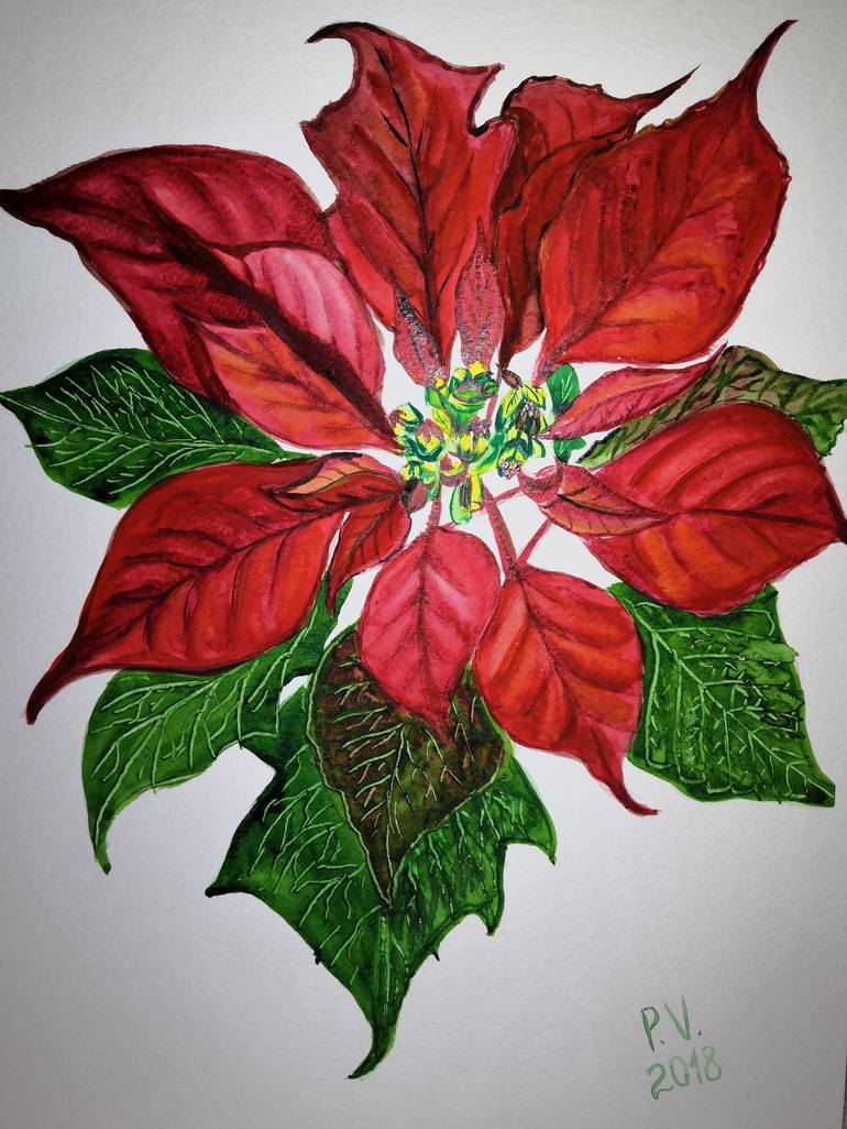 christmas flowers painting