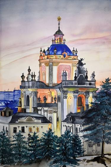 Print of Art Deco Architecture Paintings by Valentyna Pylypenko
