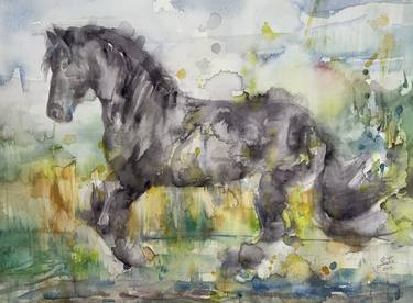 Original Figurative Horse Paintings by Lautir -