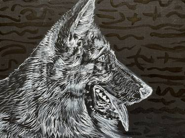 Original Figurative Dogs Paintings by Lautir -