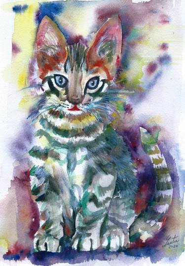 Print of Figurative Cats Paintings by Lautir -