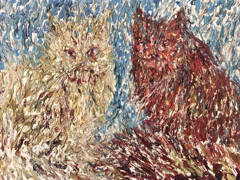 Print of Figurative Cats Paintings by Lautir -