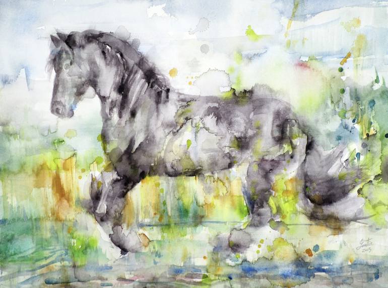 Print of Figurative Horse Paintings by Lautir -