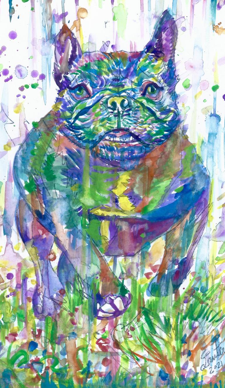 Print of Figurative Dogs Paintings by Lautir -