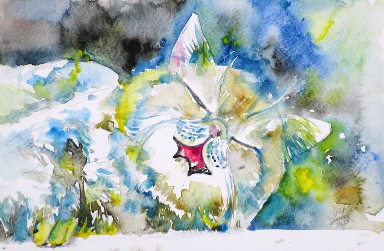 Print of Figurative Cats Paintings by Lautir -