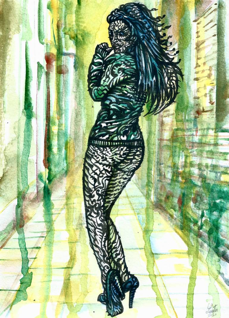 Original Figurative Erotic Paintings by Lautir -