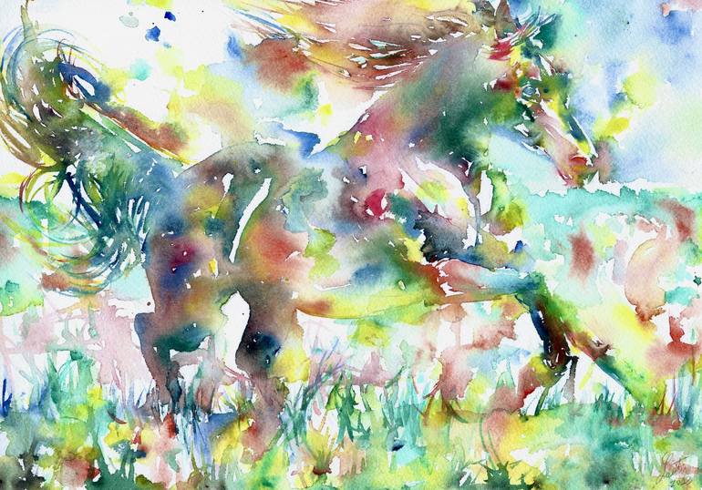 Original Figurative Horse Paintings by Lautir -