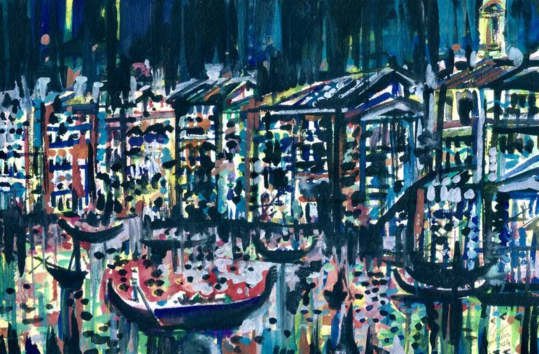 Print of Figurative Cities Paintings by Lautir -