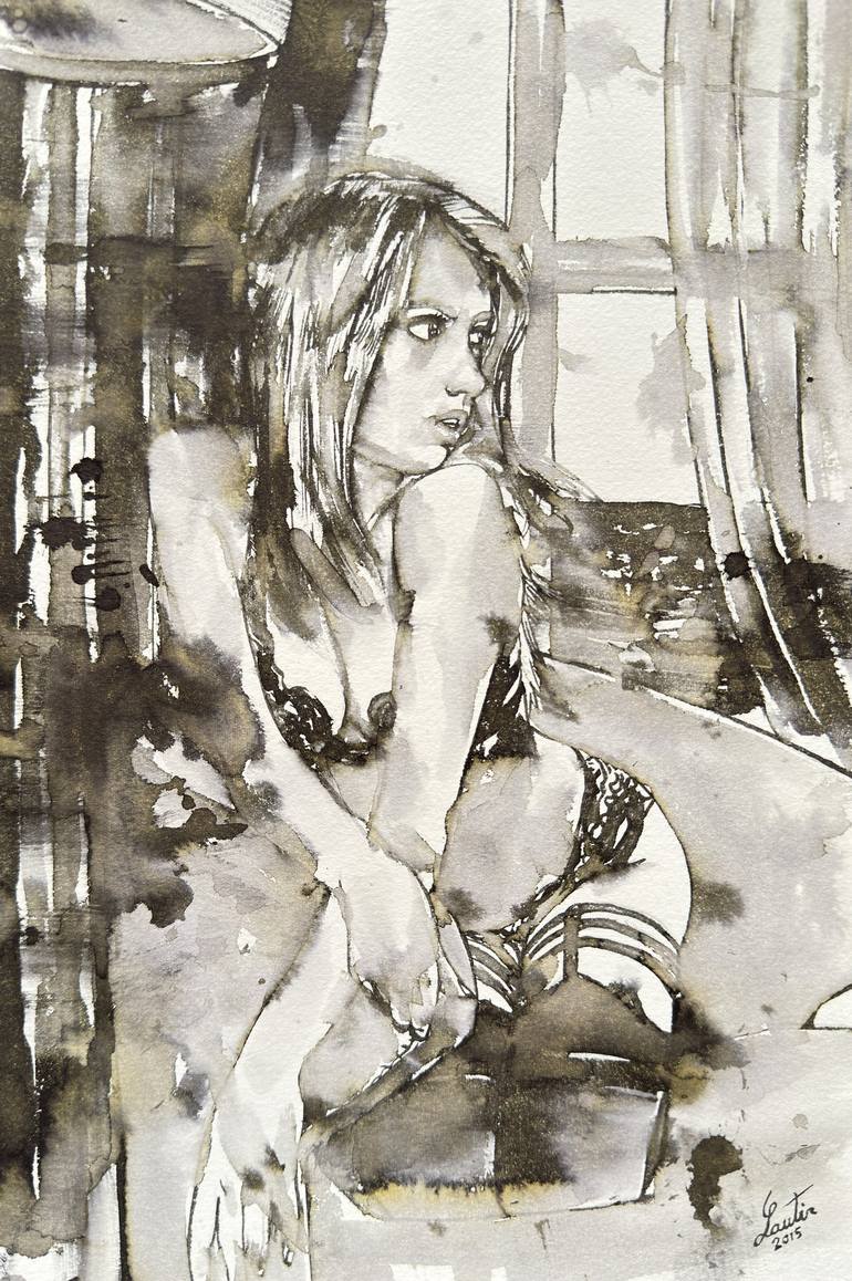 Original Figurative Erotic Paintings by Lautir -