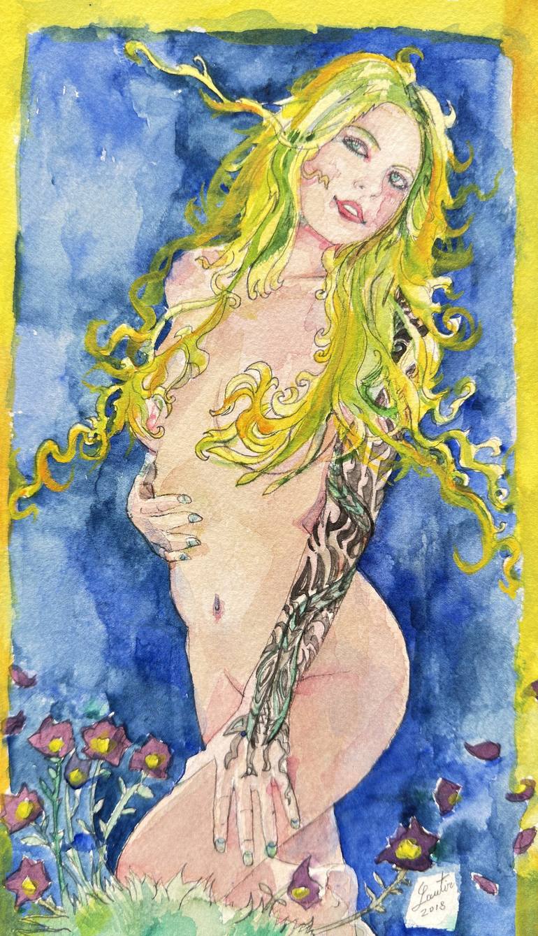 Original Figurative Erotic Paintings by Lautir -