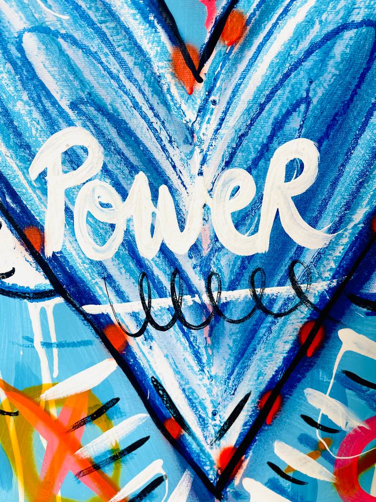 Original Street Art Love Painting by Mercedes Lagunas