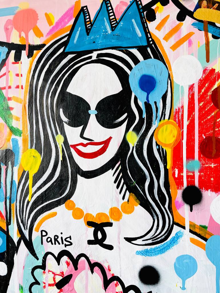 Original Street Art Pop Culture/Celebrity Painting by Mercedes Lagunas