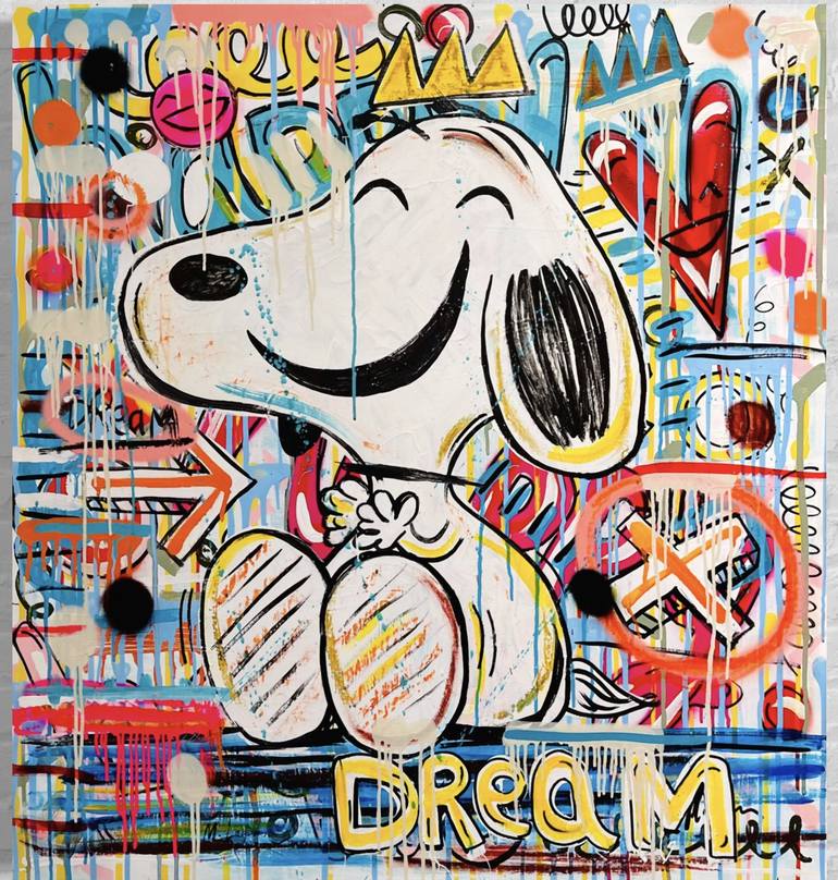 Original Street Art Cartoon Painting by Mercedes Lagunas