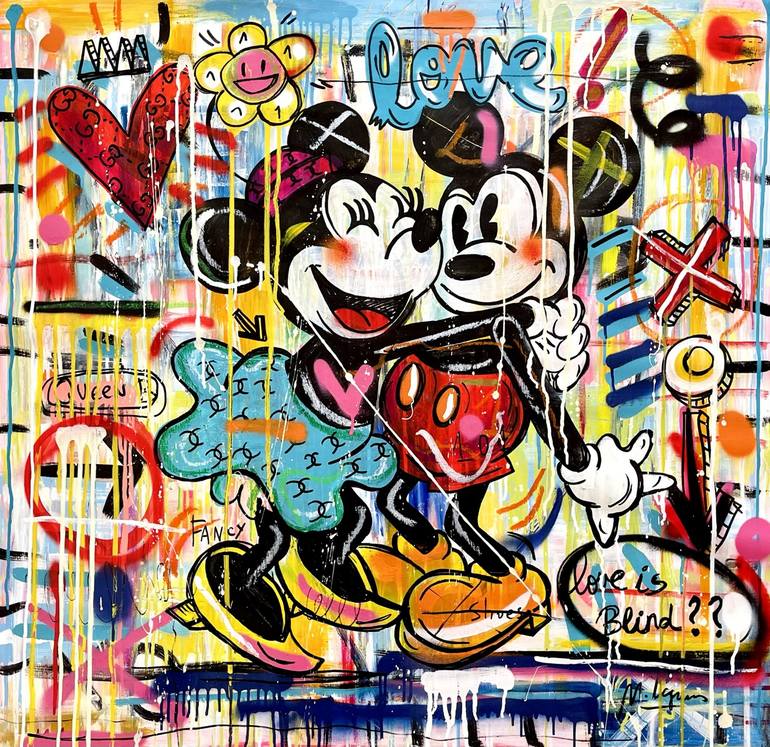 Original Street Art Cartoon Painting by Mercedes Lagunas