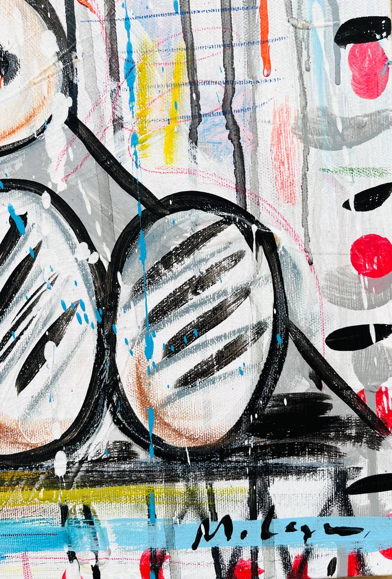 Original Street Art Cartoon Painting by Mercedes Lagunas