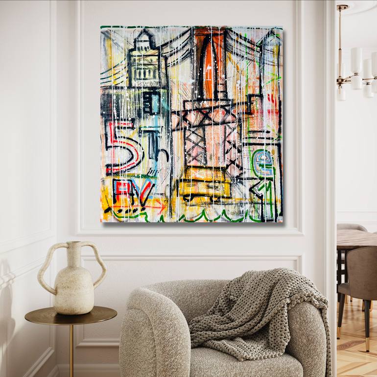 Original Abstract Expressionism Landscape Painting by Mercedes Lagunas