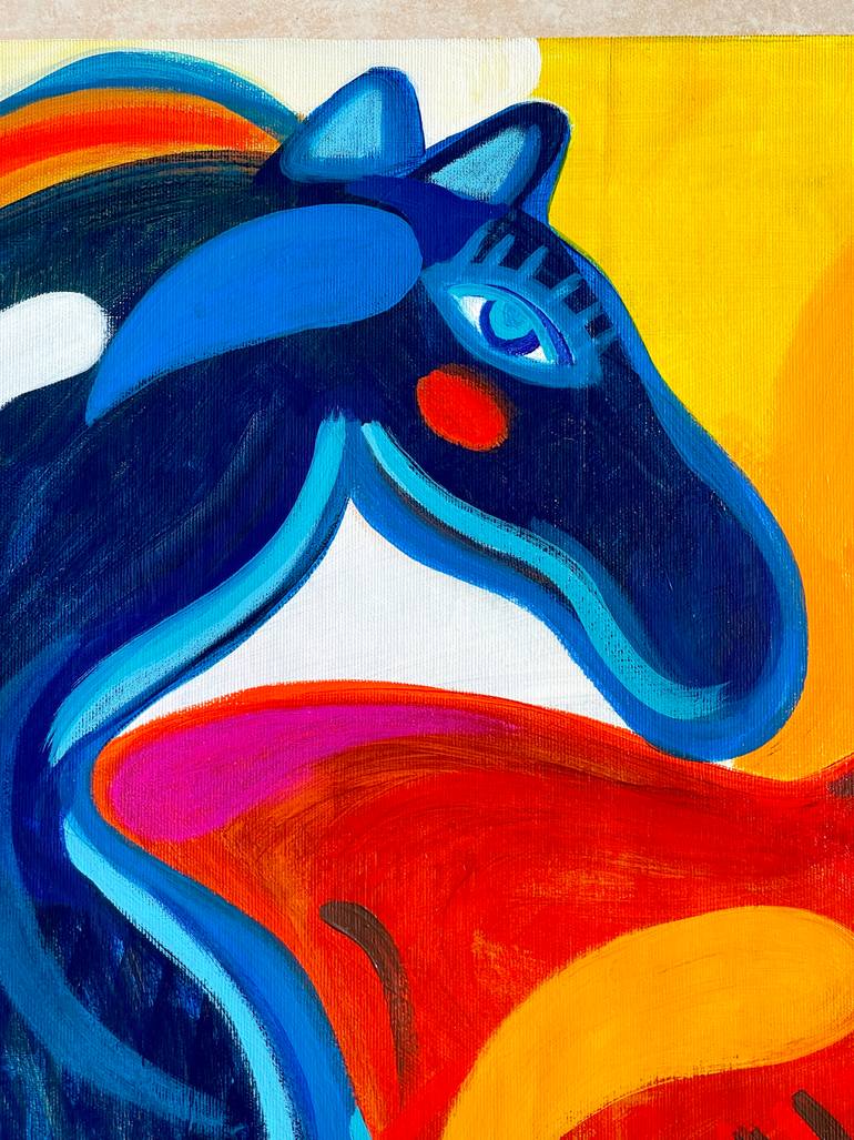 Original Expressionism Animal Painting by Mercedes Lagunas