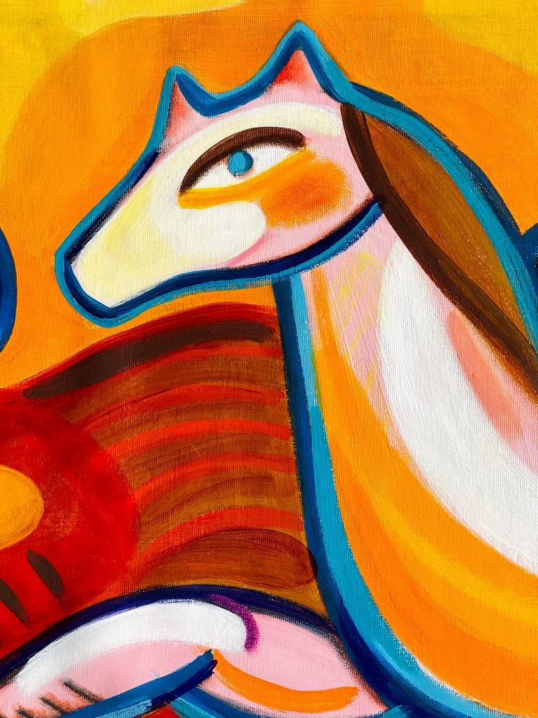 Original Expressionism Animal Painting by Mercedes Lagunas