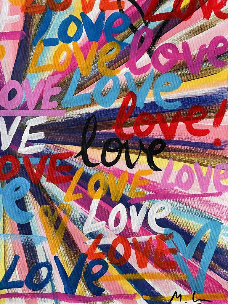 Original Street Art Love Painting by Mercedes Lagunas