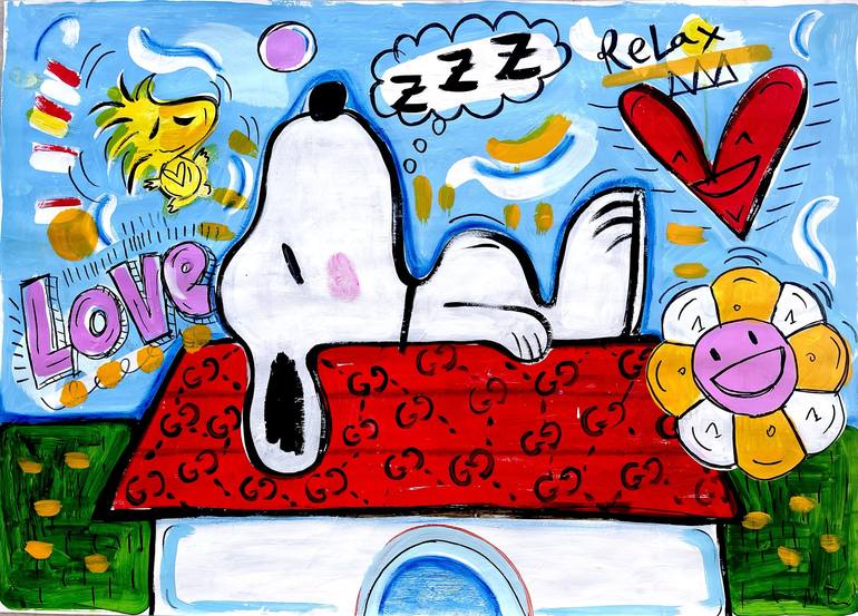 Original Street Art Cartoon Painting by Mercedes Lagunas