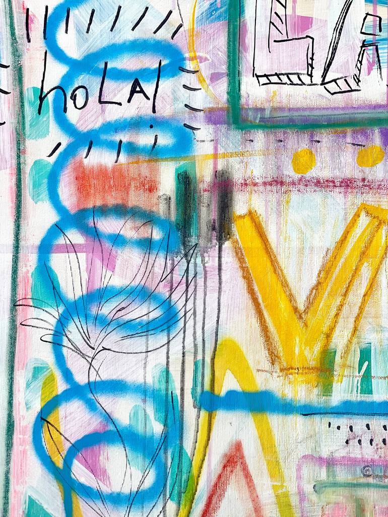 Original Street Art Abstract Painting by Mercedes Lagunas