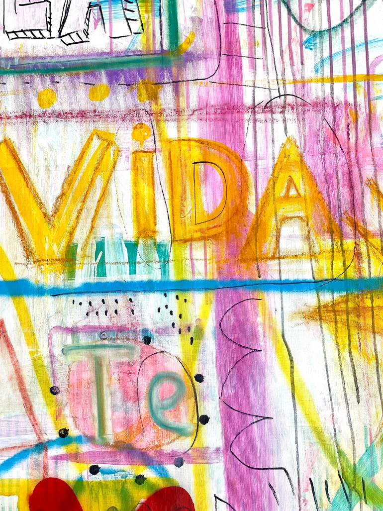 Original Street Art Abstract Painting by Mercedes Lagunas