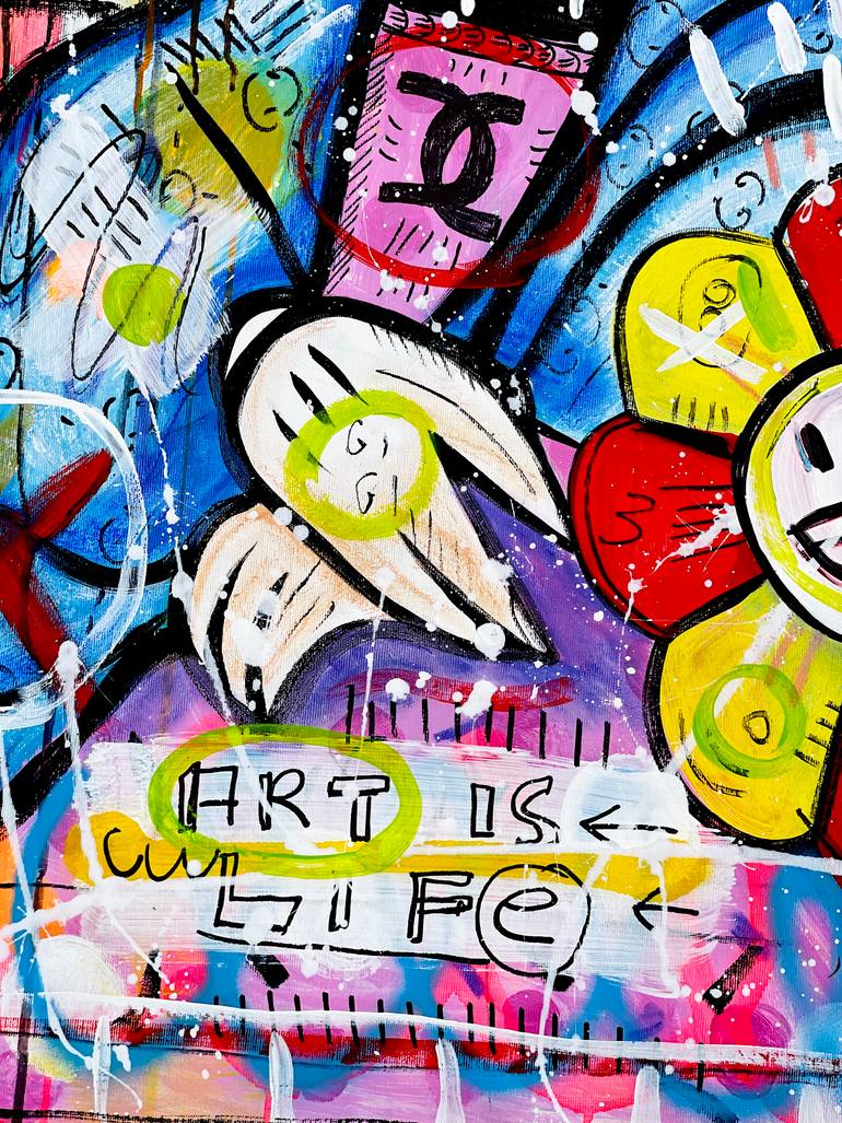 Original Street Art Cartoon Painting by Mercedes Lagunas