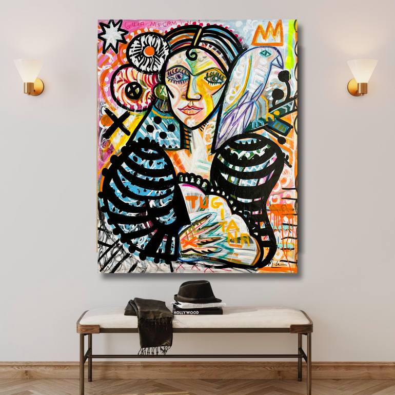 Original Street Art Pop Culture/Celebrity Painting by Mercedes Lagunas