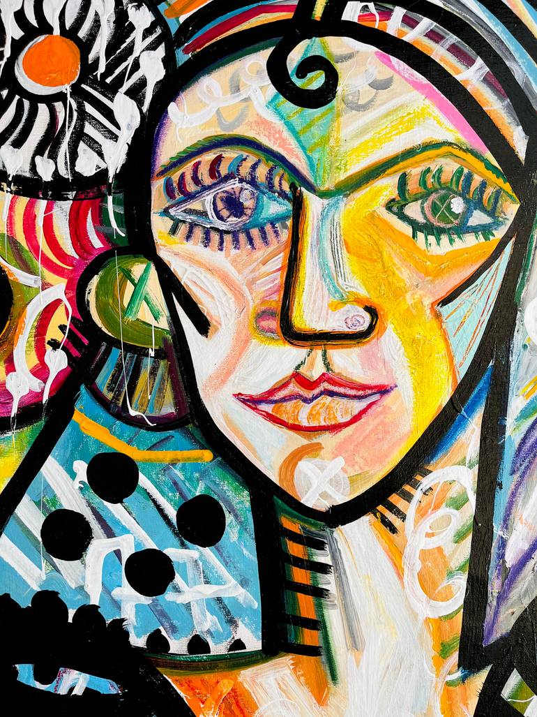 Original Street Art Pop Culture/Celebrity Painting by Mercedes Lagunas