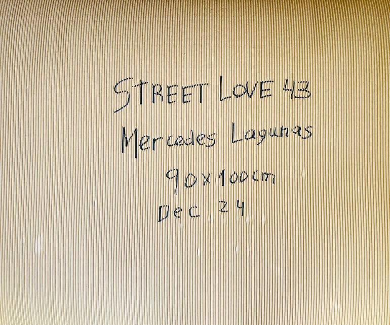 Original Street Art Love Painting by Mercedes Lagunas