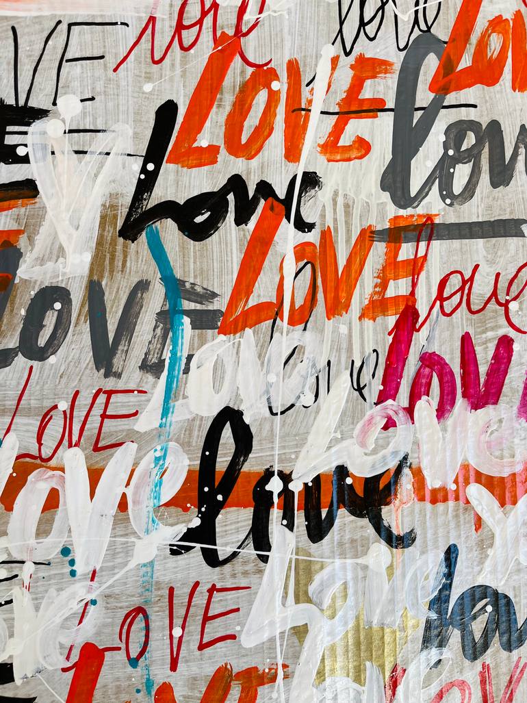 Original Street Art Love Painting by Mercedes Lagunas